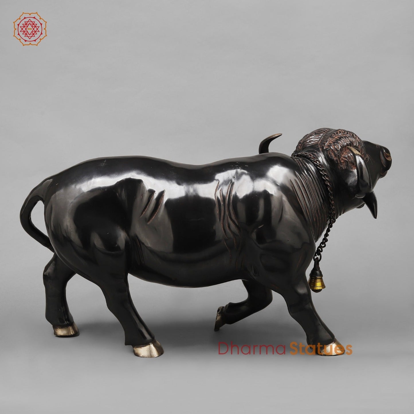 Brass Standing Buffalo, Deep Black finish 23”