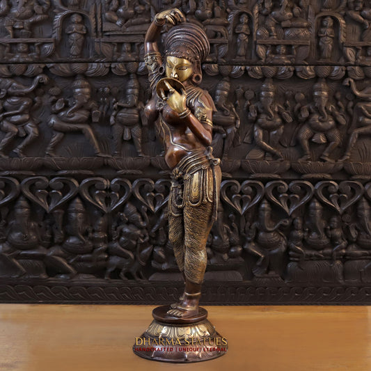 Brass Mirror Lady Standing 40"(copper & Gold)