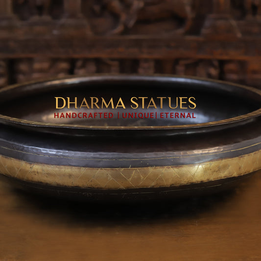 Brass Urli, Copper & Golden Finish, 20”