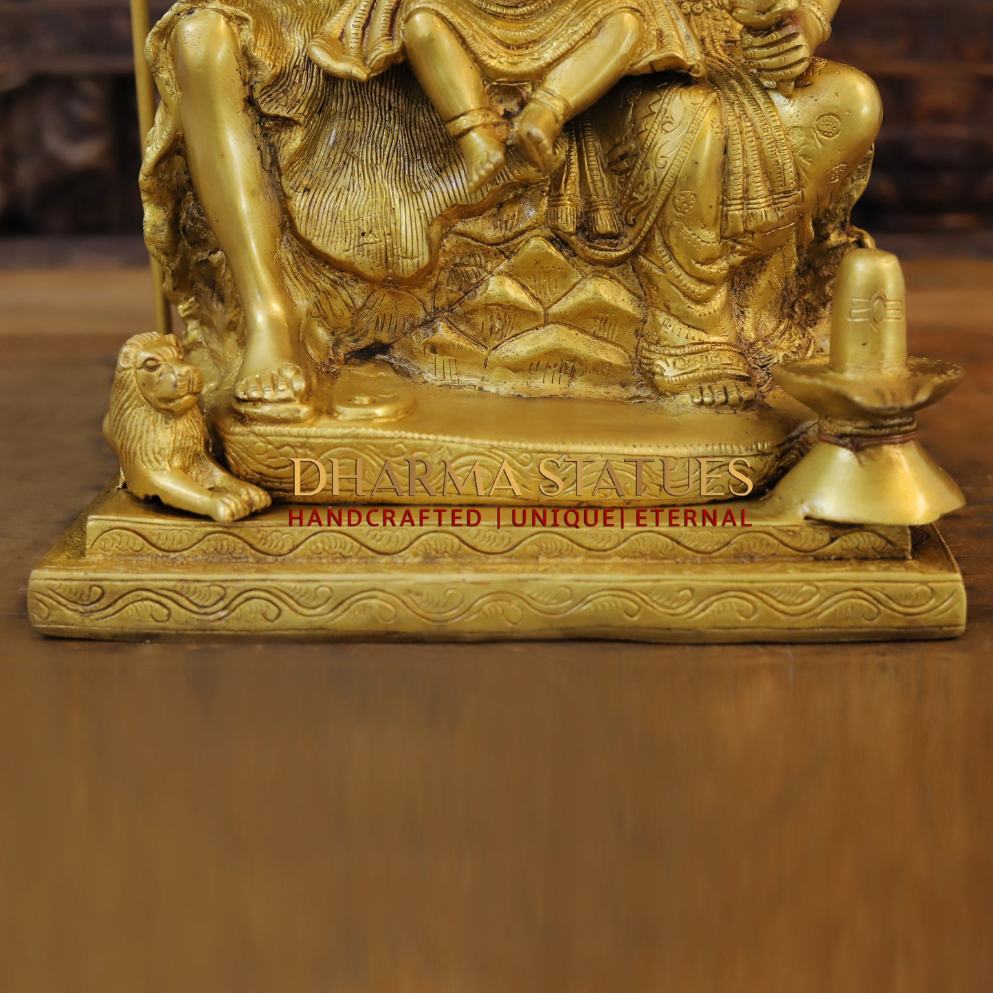 Brass Shiva Family with Ganesh & Parvati on Kailash Mountain, Fine Golden Finish, 17"