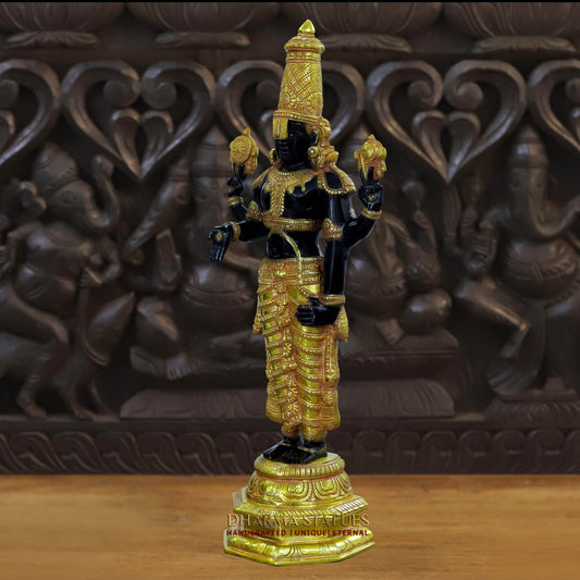 Brass Balaji Standing , Black and Gold Finish 33"