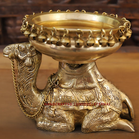 Brass Camel Urli, Desert Serenity, 9"