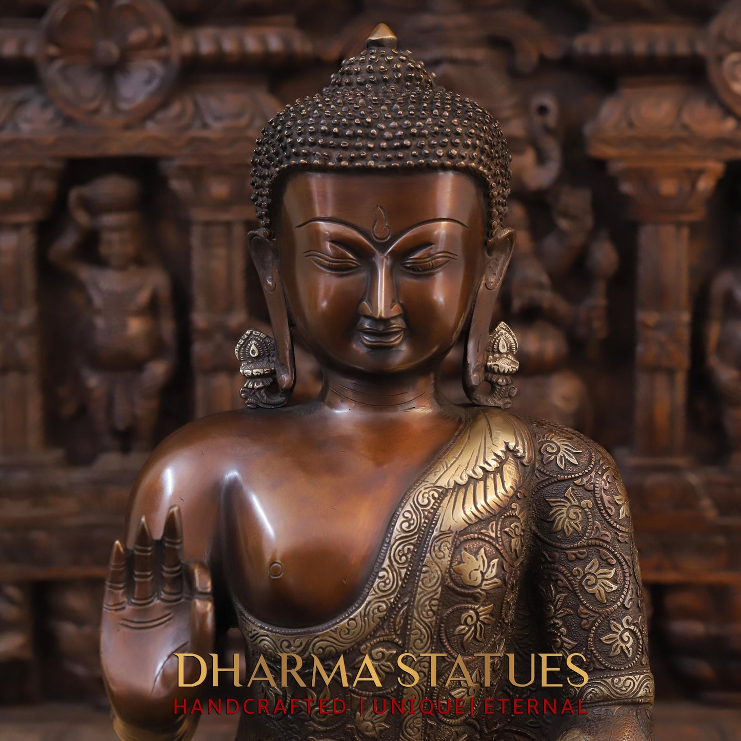 Brass Buddha Idol 21"