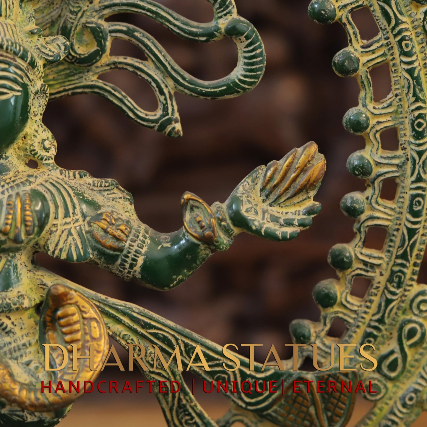 Brass Natraj Statue, Fine Green Patina, 20"