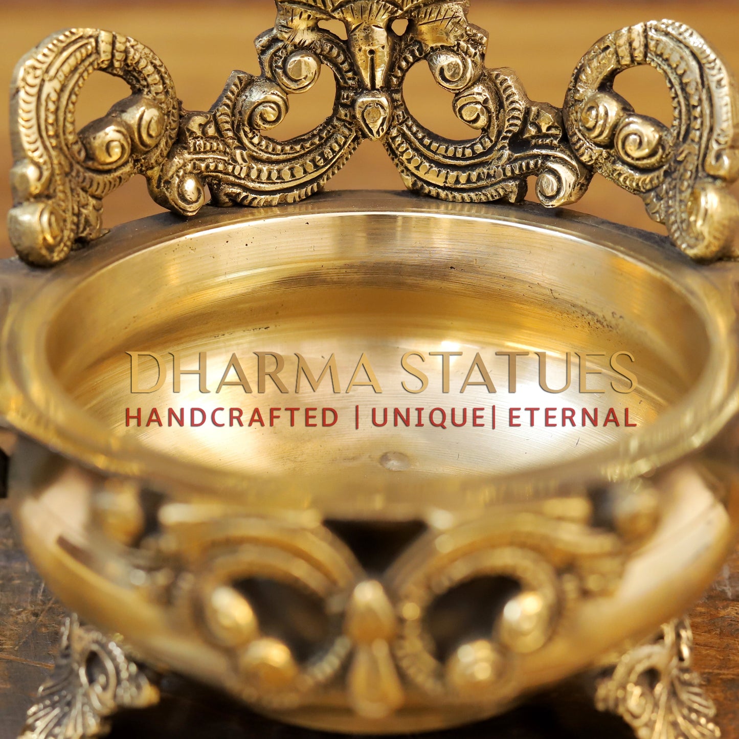 Brass Ganesh Urli, Golden Finish, 10"