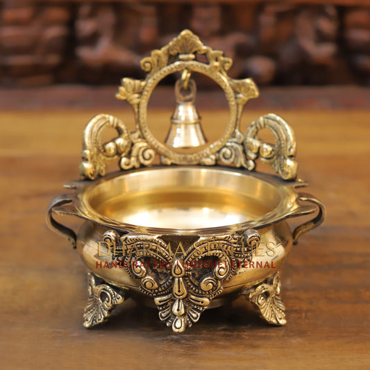 Brass Bell Urli, Golden Finish, 7"