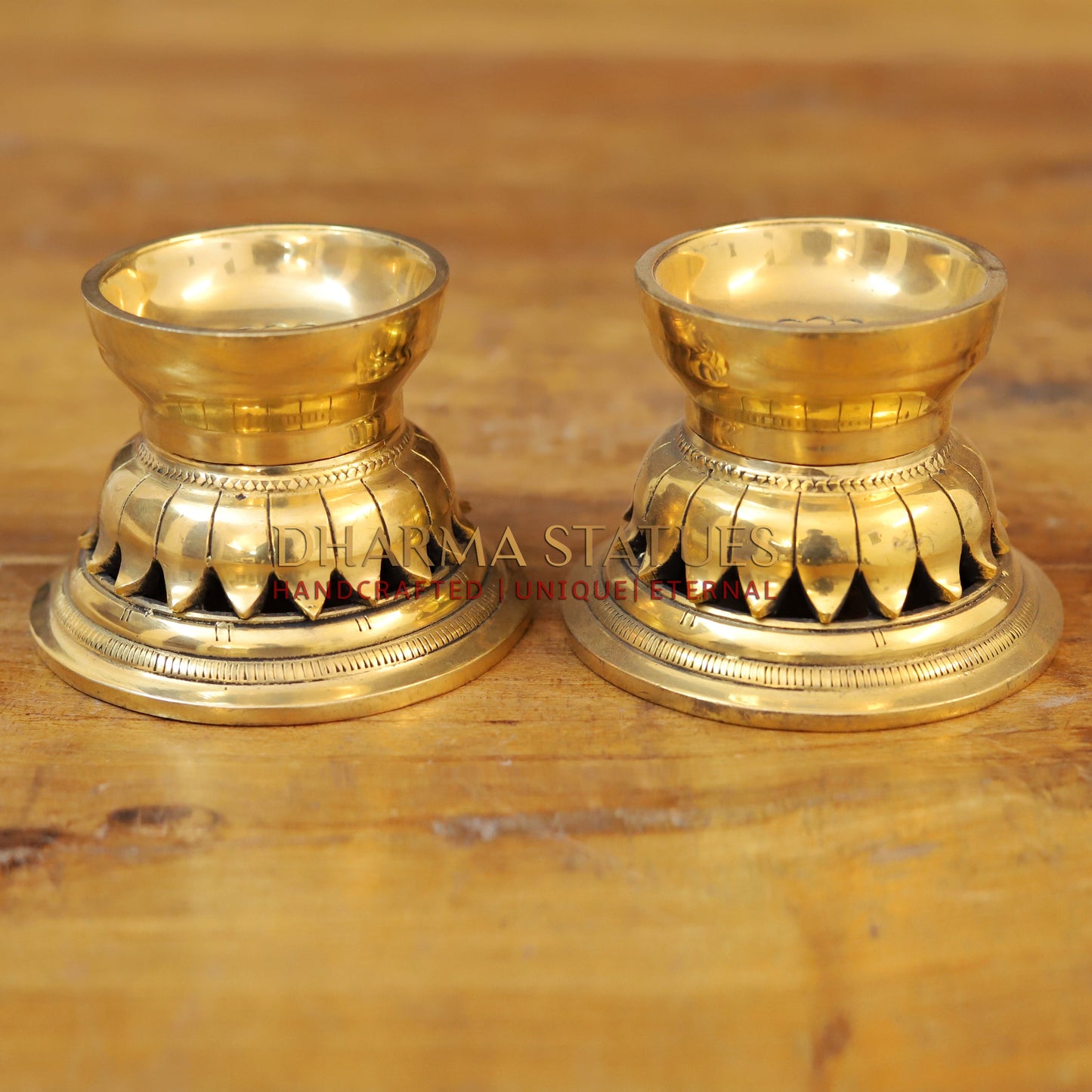 Brass Blooming Lotus Diya, Fine Golden Finish 3"