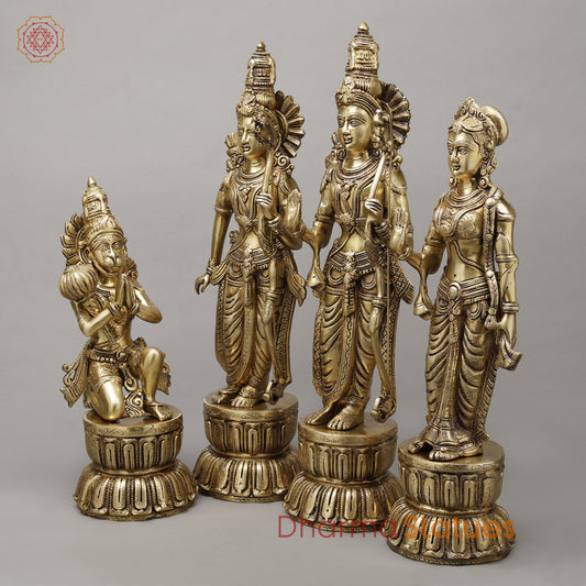 Brass Ram Darbar Fine Carved, Golden Finish, 23"