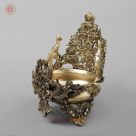 Brass elephant Urli, Smooth Finish 12”