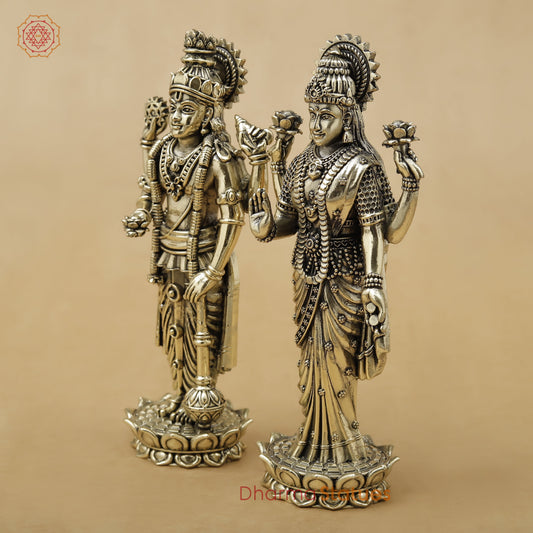 Brass Vishnu Lakshmi Fine, 5"