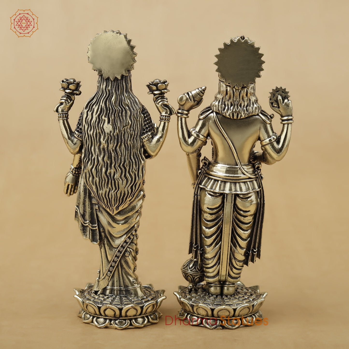 Brass Vishnu Lakshmi Fine, 6"
