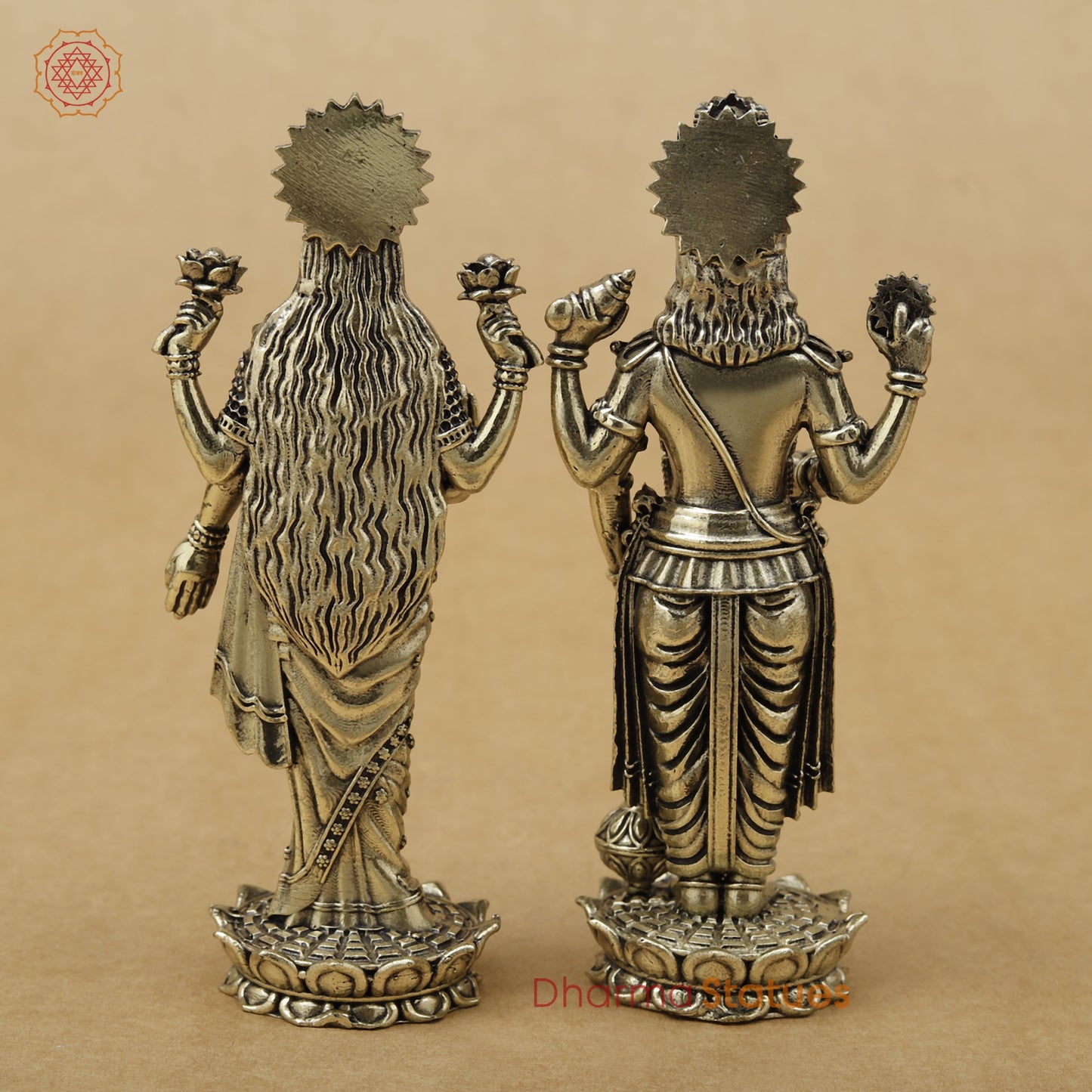 Brass Vishnu Lakshmi Fine, 7"