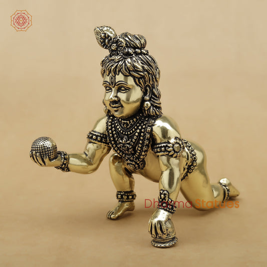 Brass Baby Krishna Fine, 5"