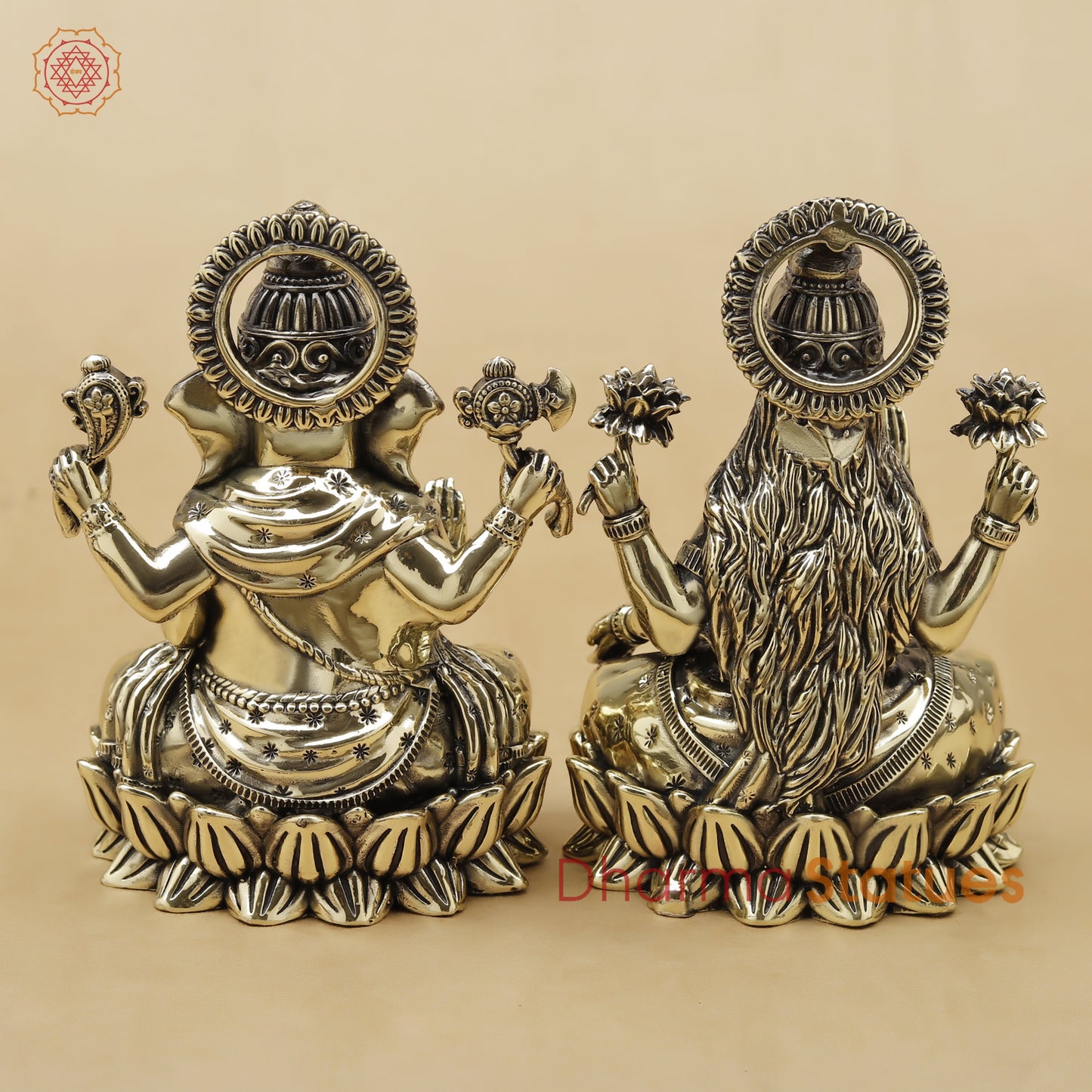 Brass Lakshmi Ganesh Fine, 5"