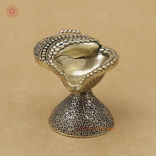 Brass Shankh Diya Fine, 1.5"