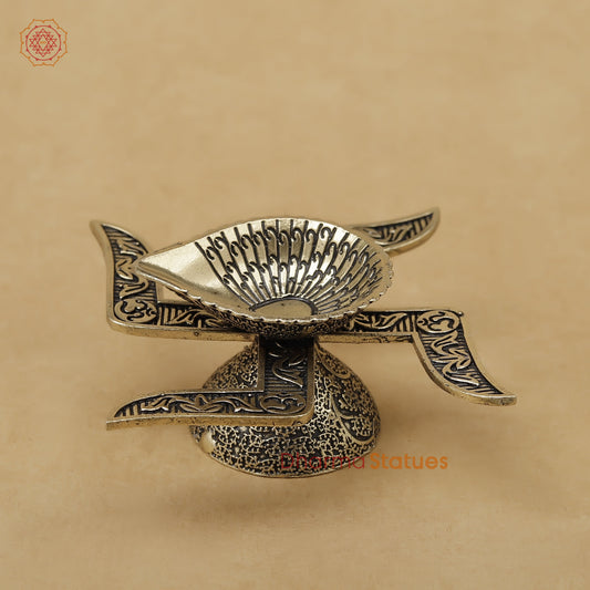 Brass Swastik Diya Fine, 1.5"