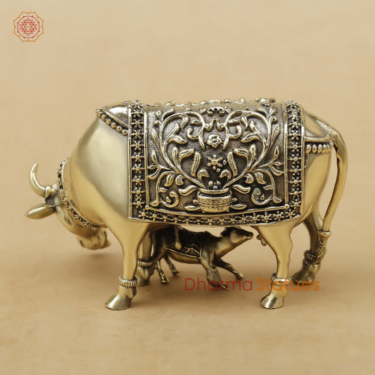 Brass Cow and Calf Fine, 2.5"
