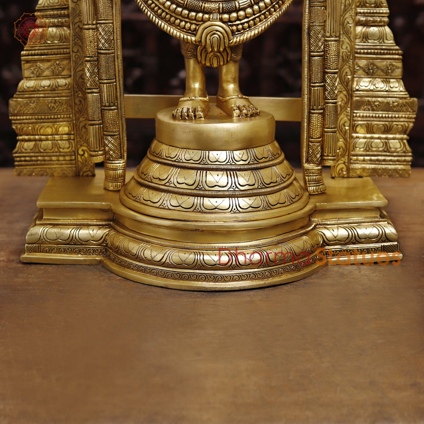 Brass Balaji Statue Fine Work, Crafted by Artist in Thanjavur (Masterpiece), Special Gold Finish 39.5"