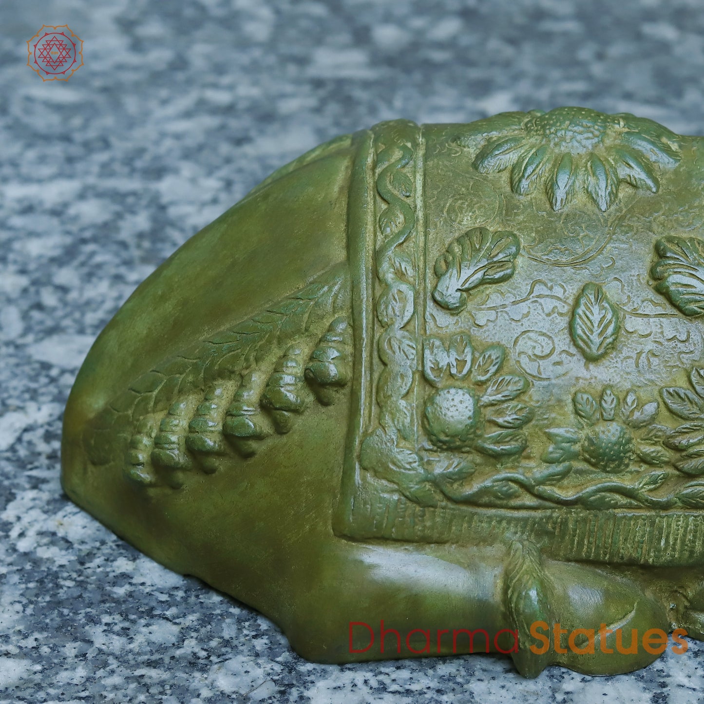 Brass Nandi, Antique Green Finish, 11"