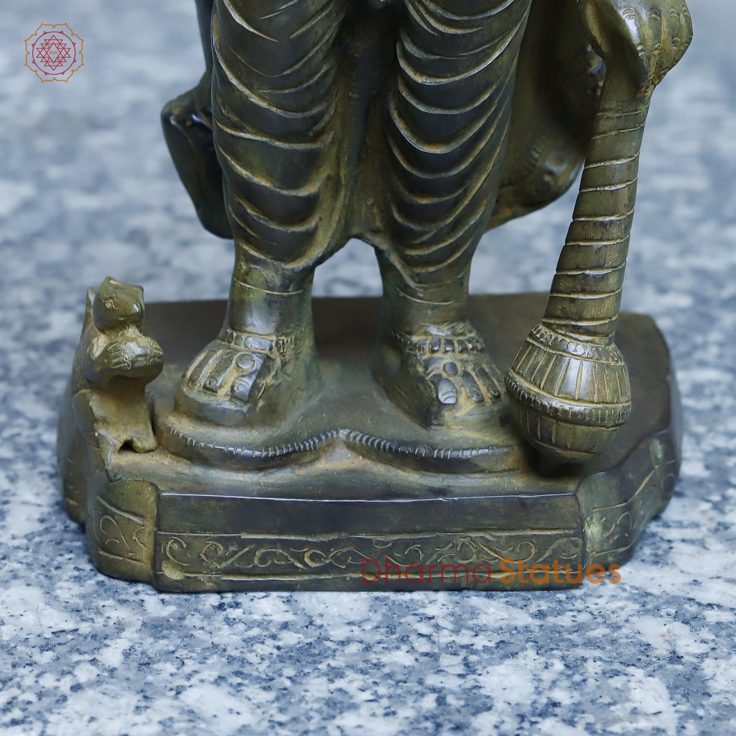 Brass Panchmukhi Ganesh, Antique Green Finish, 19"