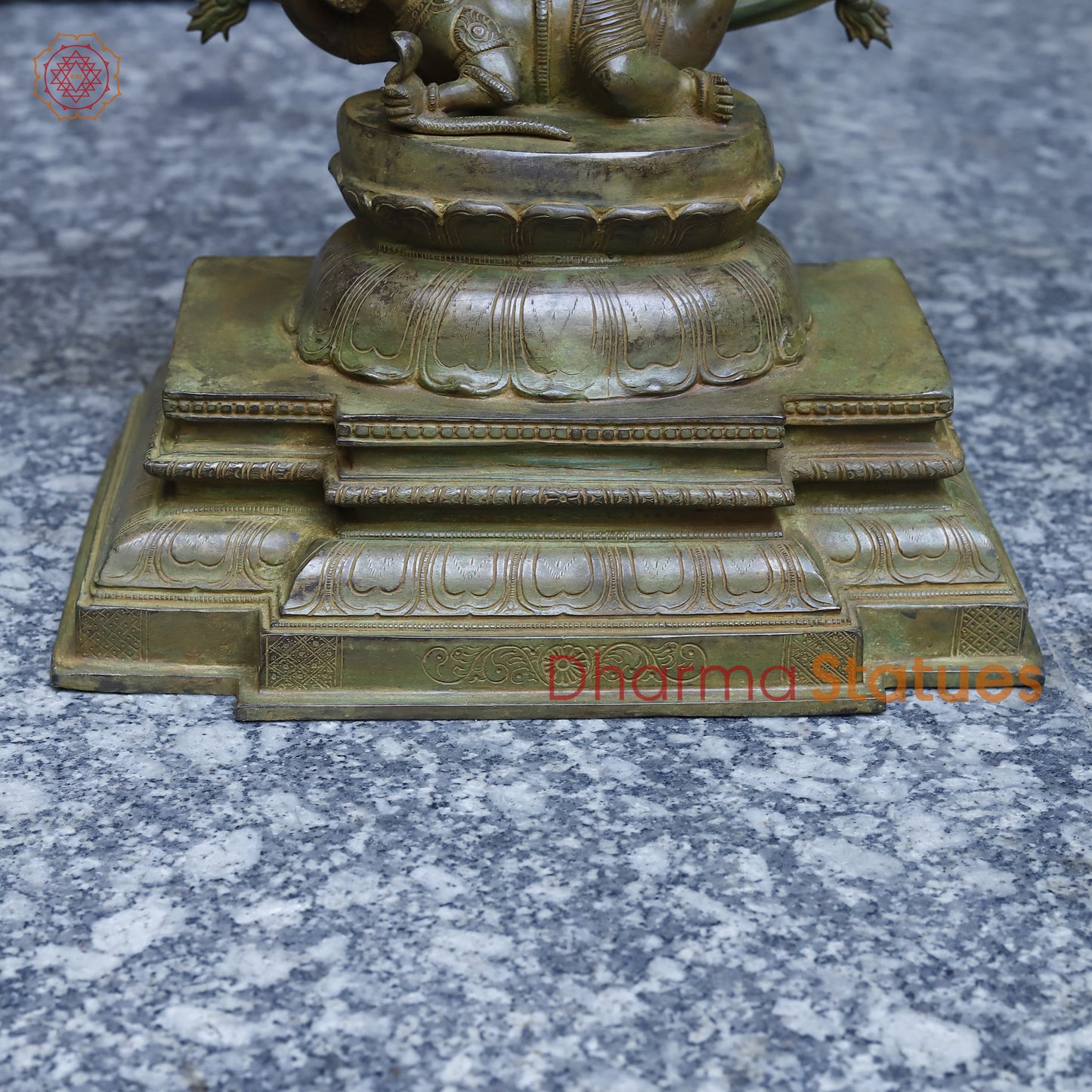 Brass Nataraja in Dancing Posture, Antique Green Finish, 33.5"