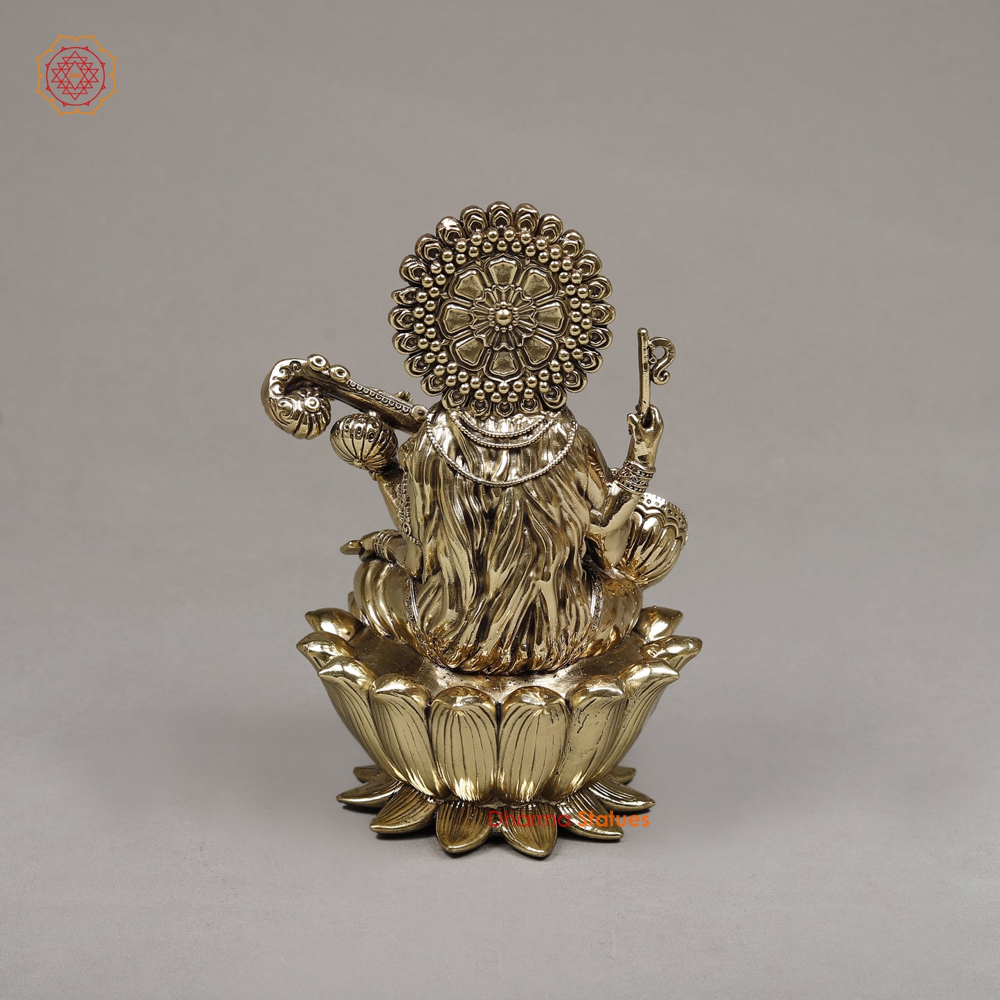 Brass Saraswati, 7.5"