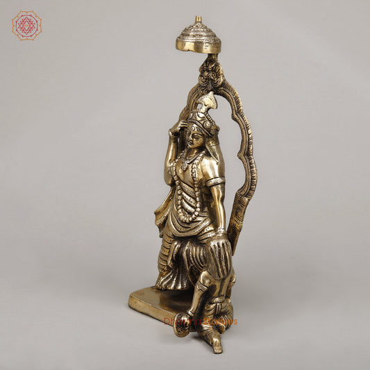 Brass Bagulamukhi Devi, Fine Golden Finish, 13.5"