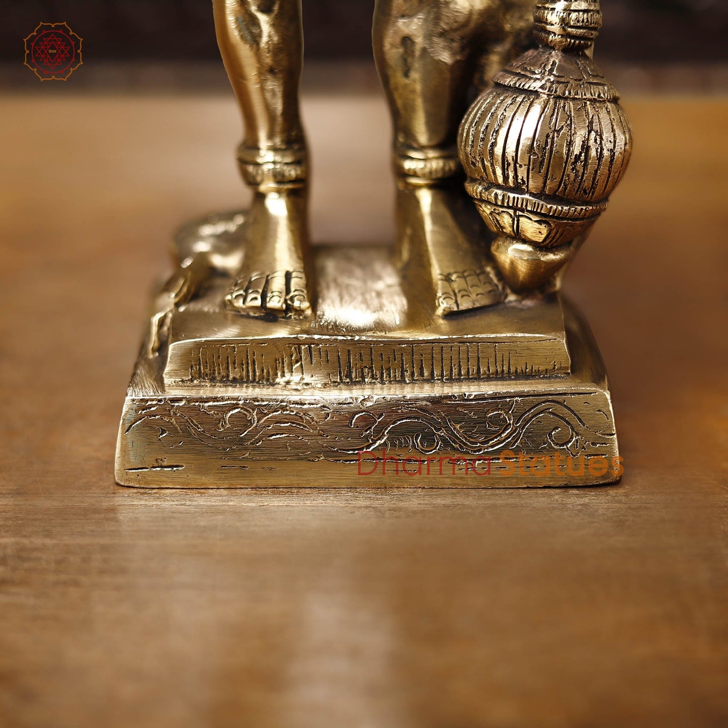 Brass Panchmukhi Hanuman, Fine Golden work 13.5"
