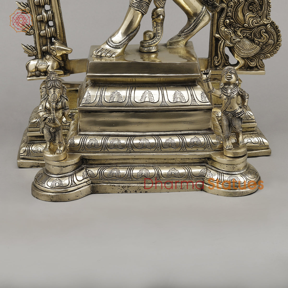 Brass Ardhanarishvara with Frame, Fine Smooth Finish, 30"