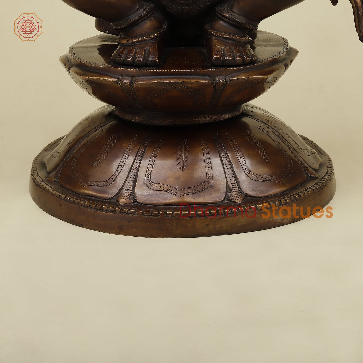 Brass Ayyappan in Blessing Posture, Copper Finish, 23"