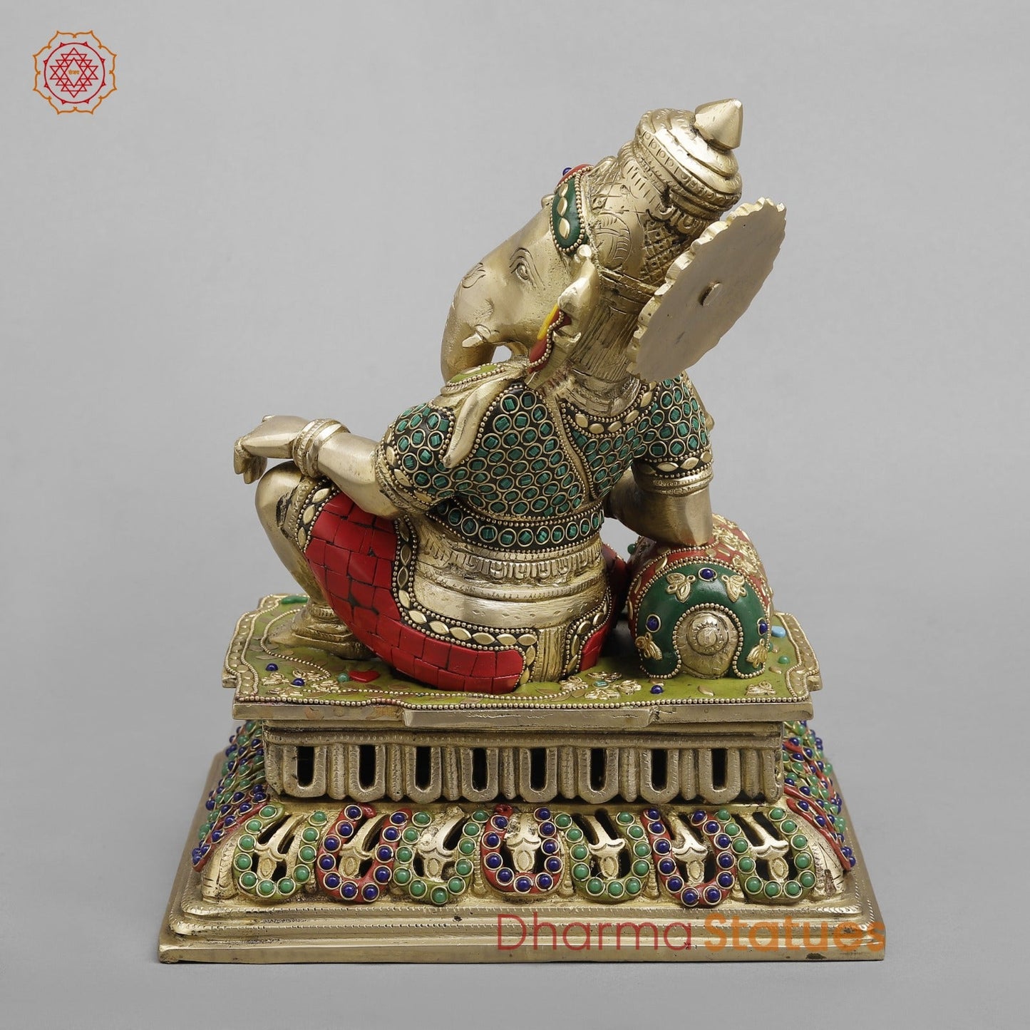 Brass Ganesh Resting Fine 12”