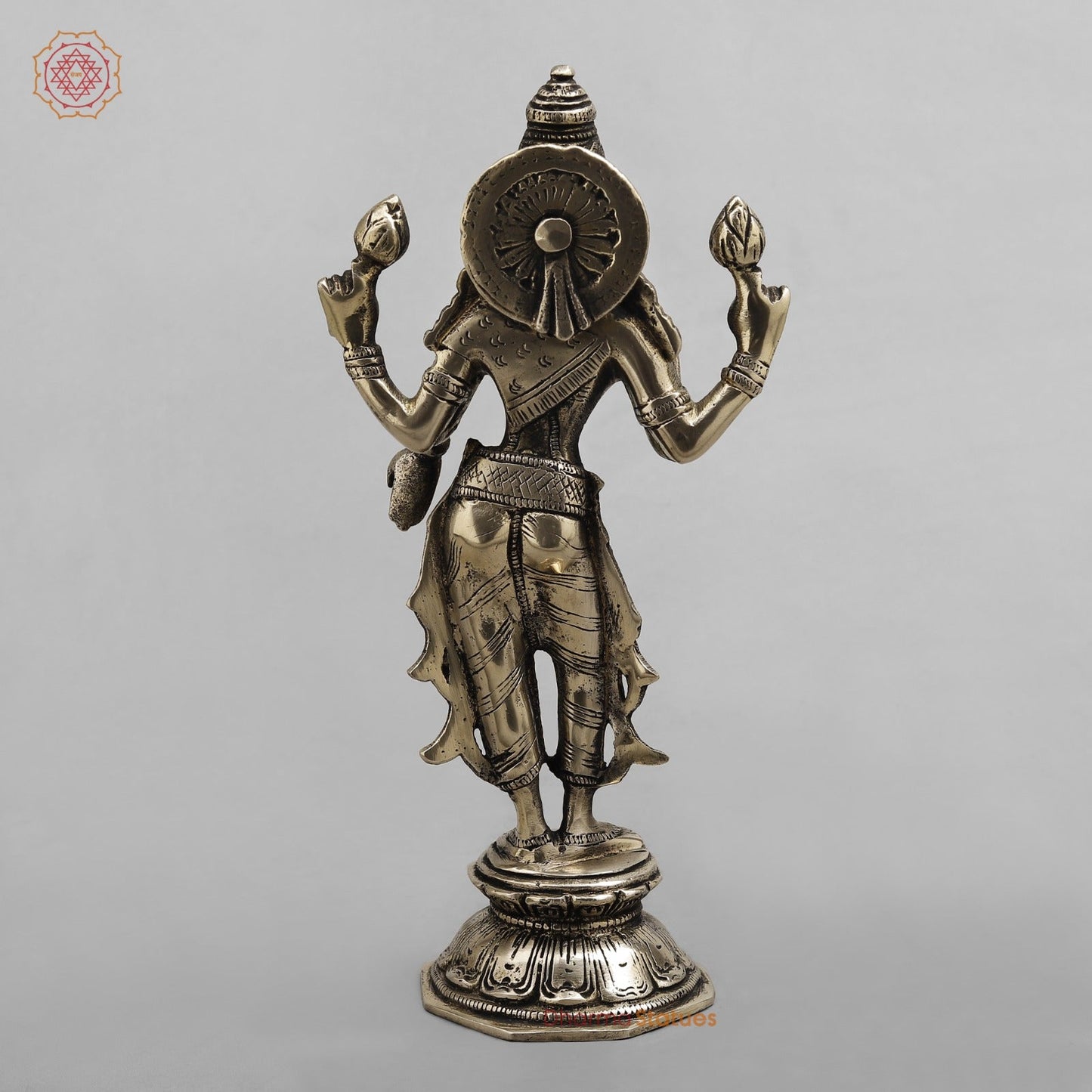 Brass Lashmi standing , Smooth finish 10”