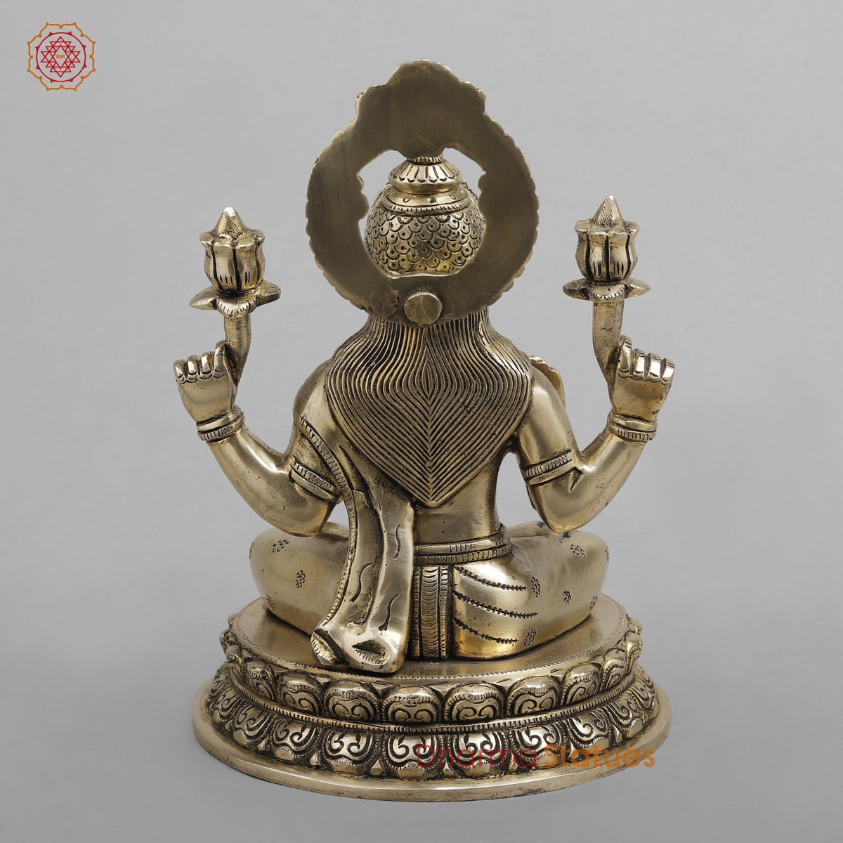 Brass Laxmi Seated Fine, Smooth finish 10”