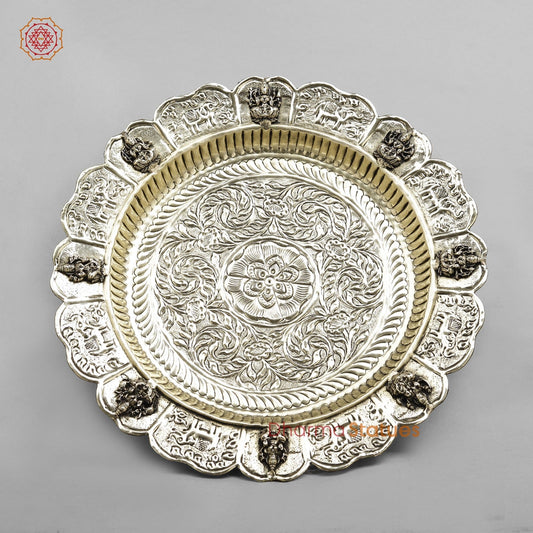Brass Fine Ashtlakshmi Pooja Thali 13”