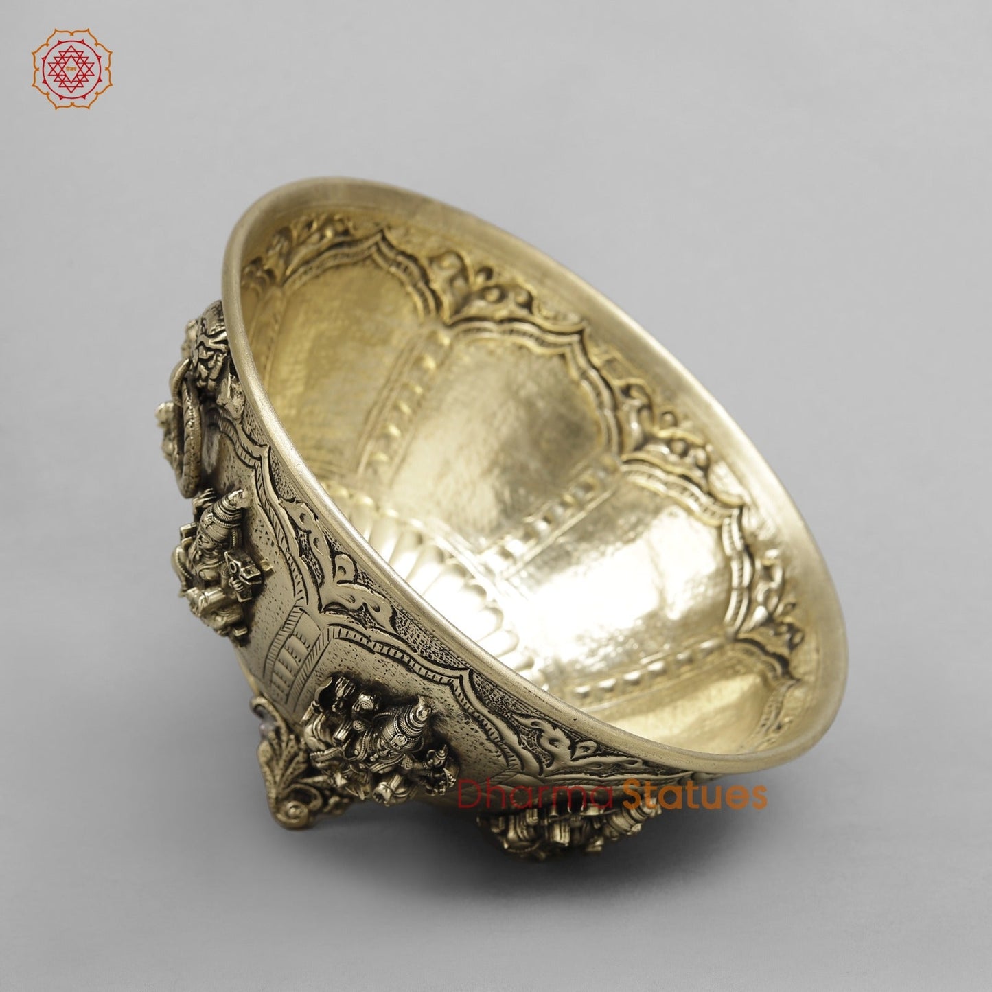 Brass Auspicious fine Ashtlakshmi Rice Bowl 7.5”