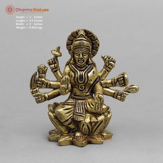 Brass Ashtlakshmi Set Fine , Gold finish 3”