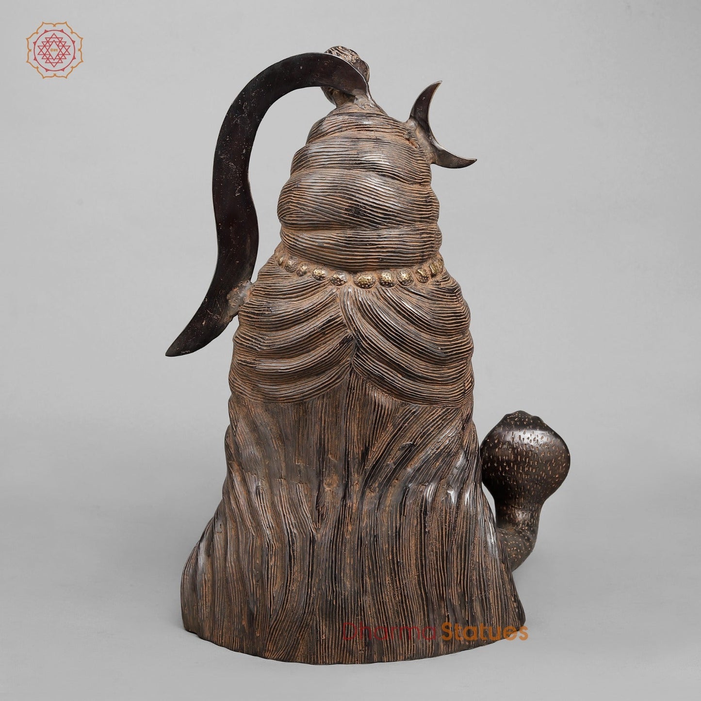 Brass Shiva Head With Ganga, Royal Black Finish 20”