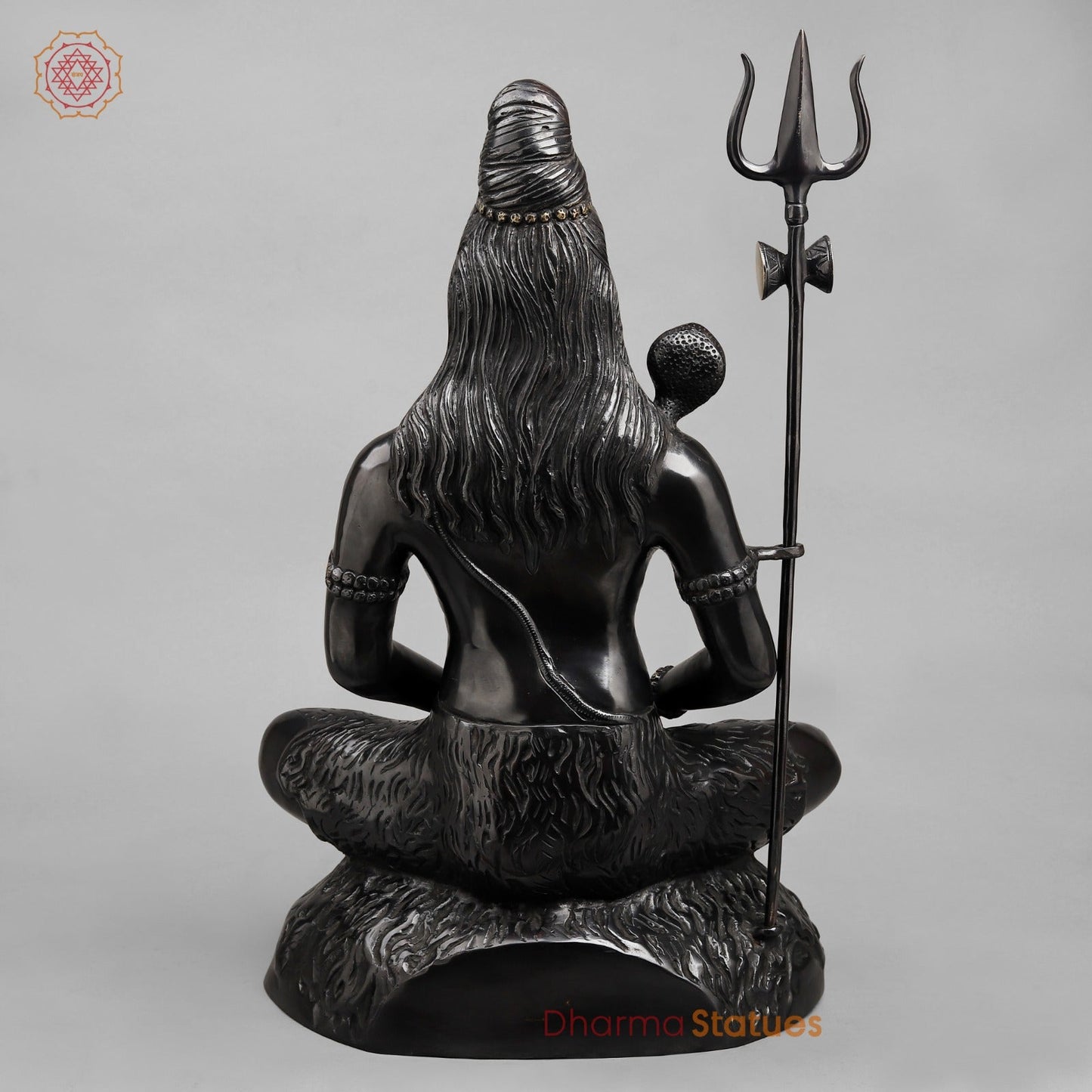 Brass Shiva Seated in Meditation, Royal black finish 22.5”