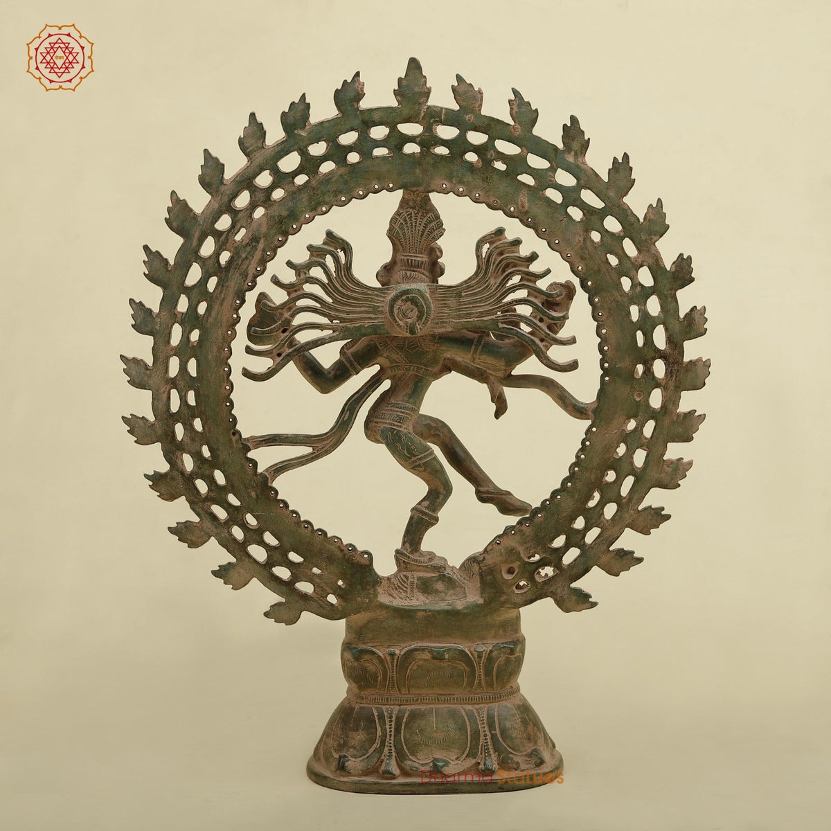 Brass Natraj fine, Antique Green Finish 17”