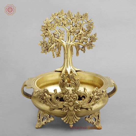 Brass Tree Urli, Golden Finish 13.5”