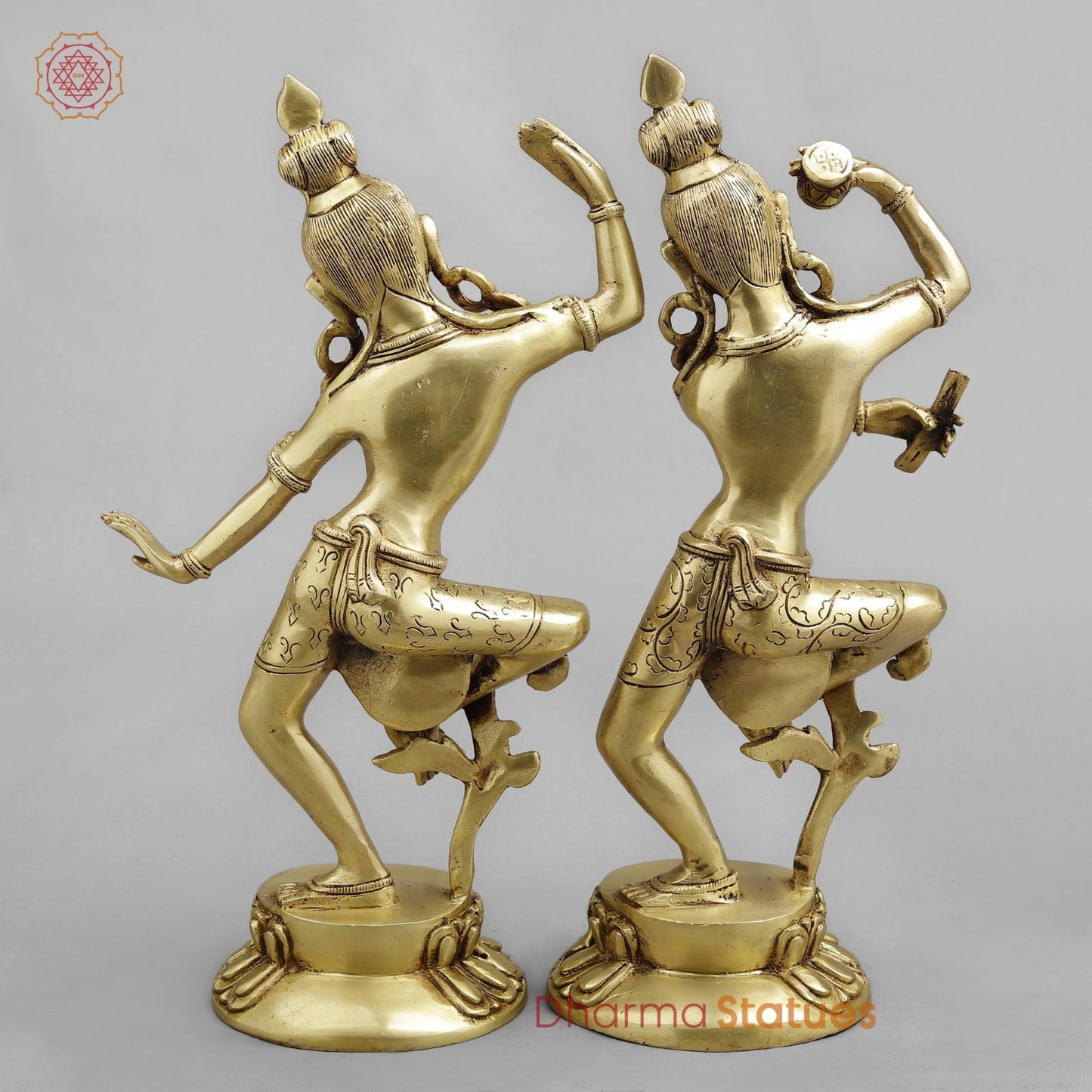 Brass Dancing Shiva Parwati Fine, Golden Finish 16.5”