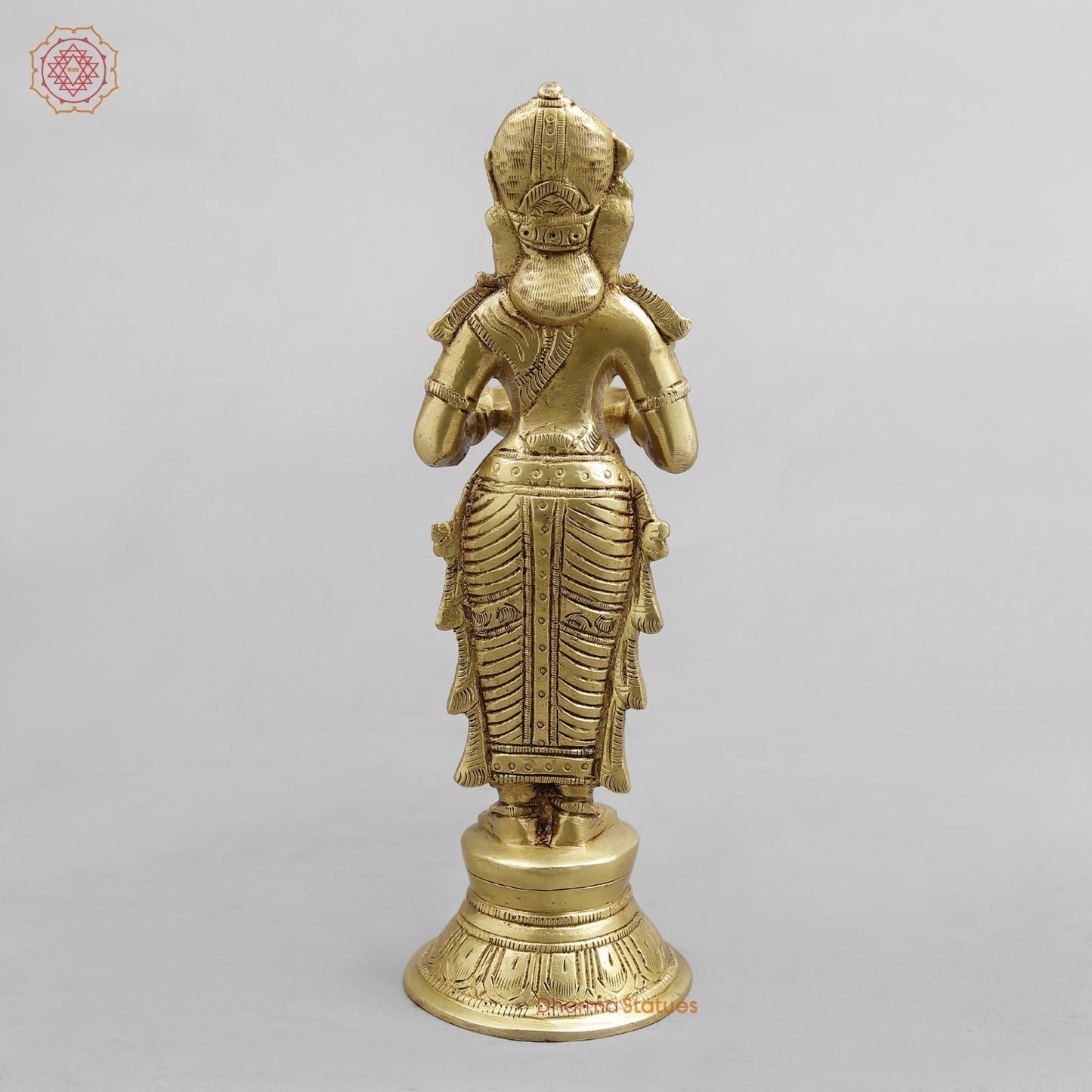 Brass Deep Lakshmi Standing, Golden Finish 9”