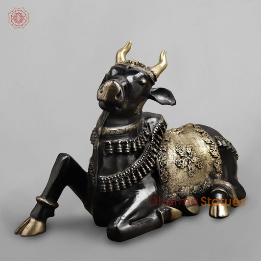 Brass Nandi Seated Fine, Royal Black Finish 32”