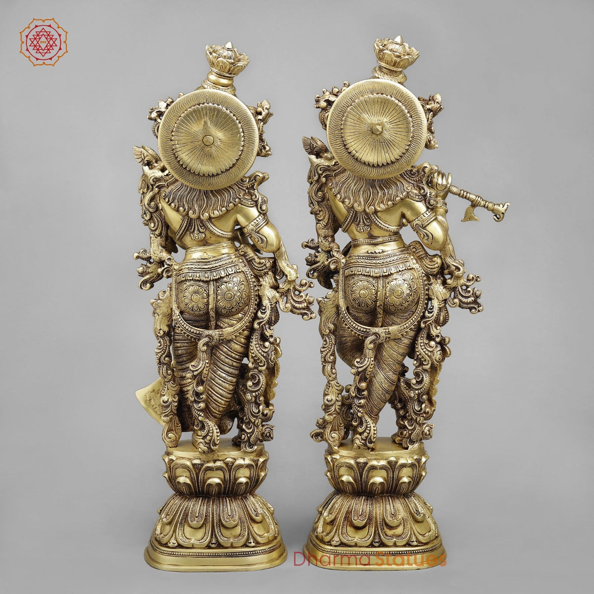 Brass Radha Krishna (Premium Quality), Fine Golden Finish 30”