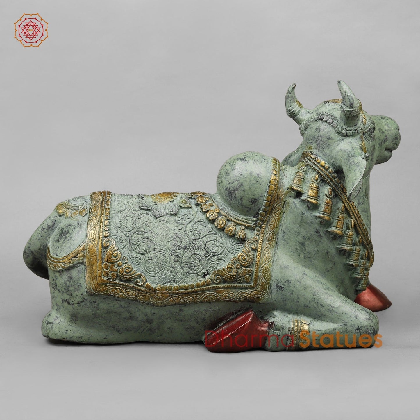Brass Nandi Seated Fine, Green Patina finish 20”