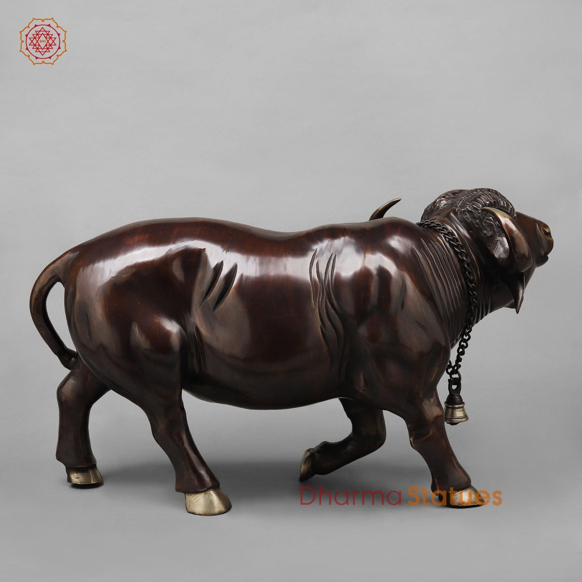 Brass Standing Buffalo, Copper finish 23”