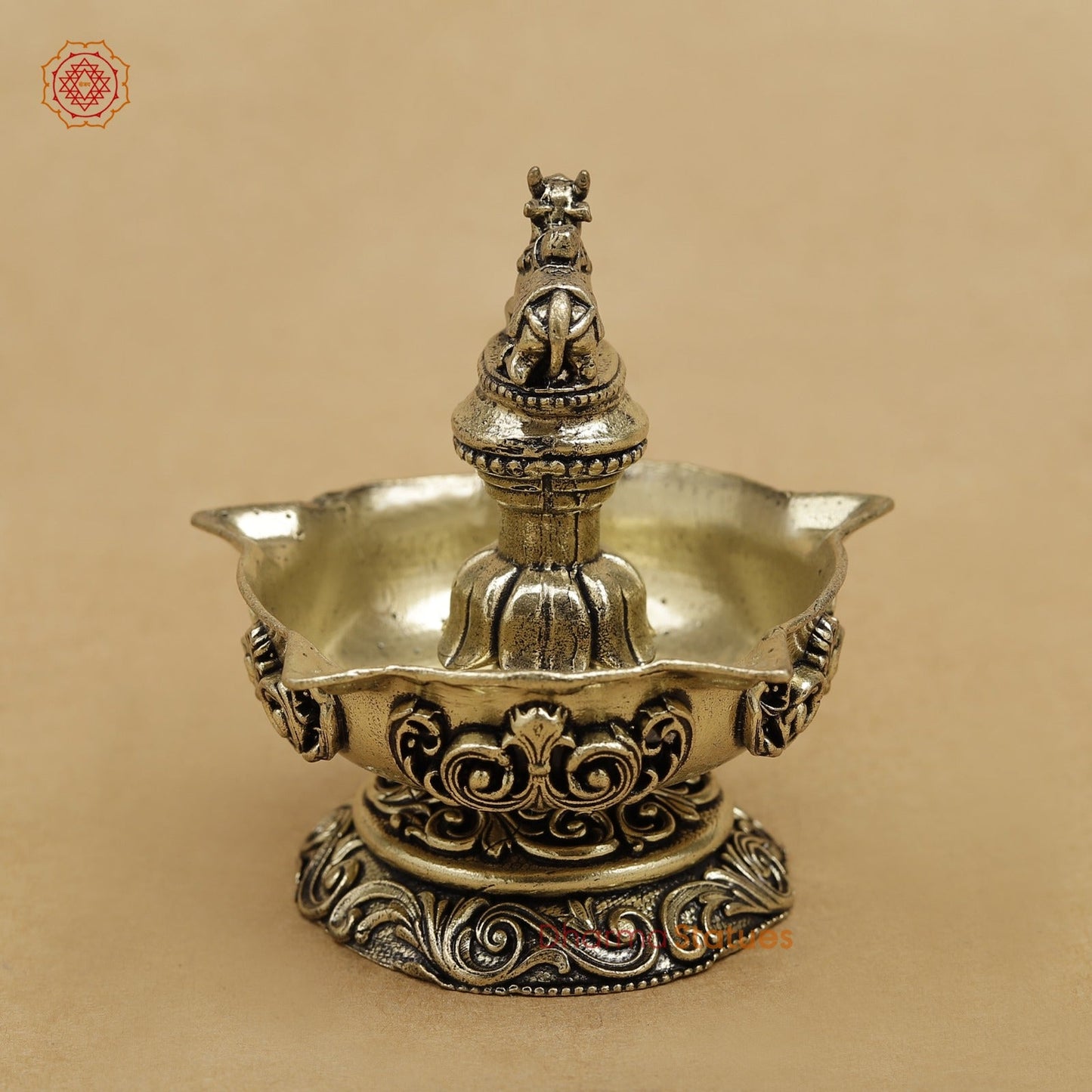 Brass Nandi Diya fine 3”