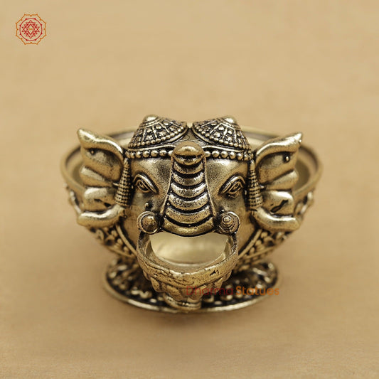 Brass Elephant Diya fine 4.5”