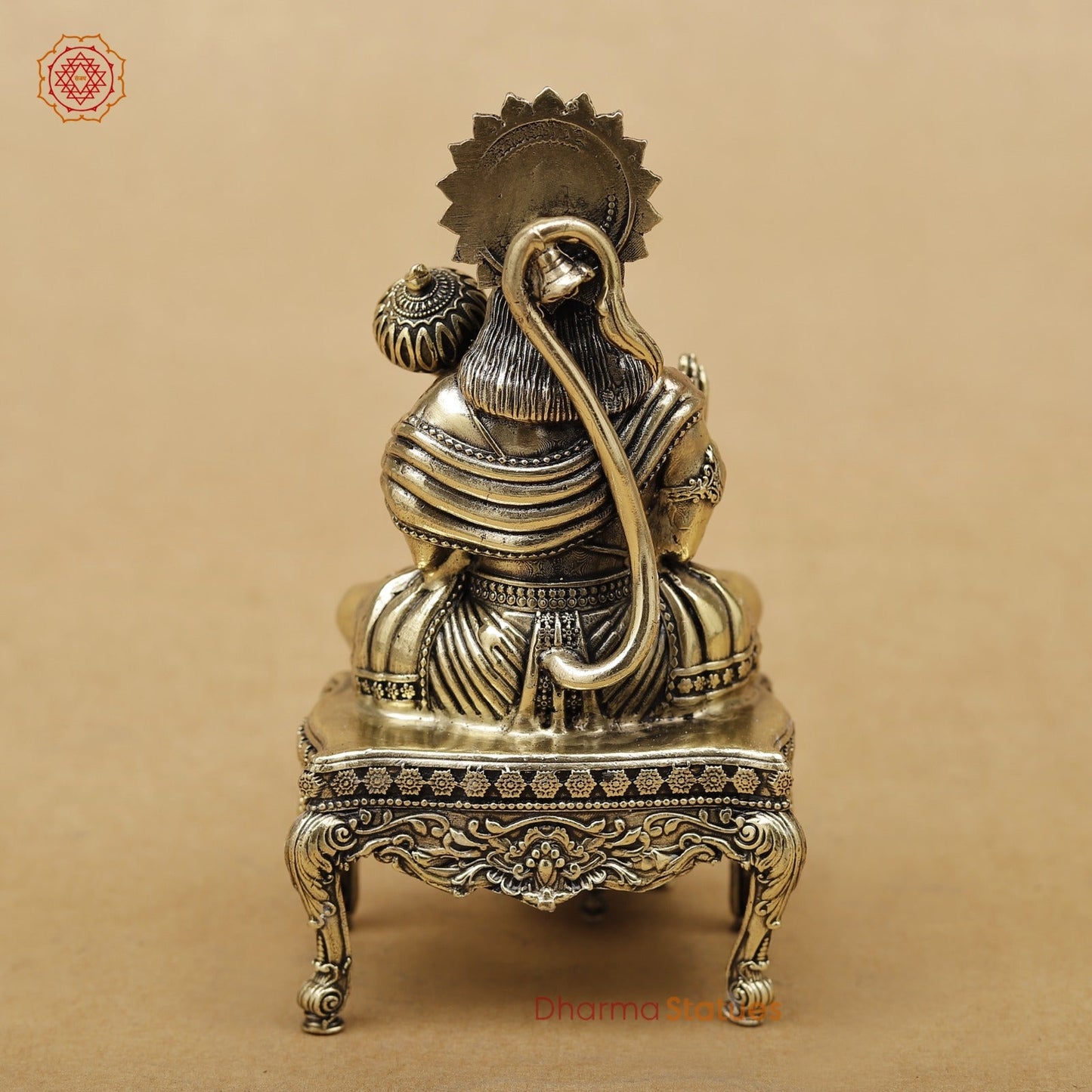 Brass Hanuman seated On chowki 5.5”