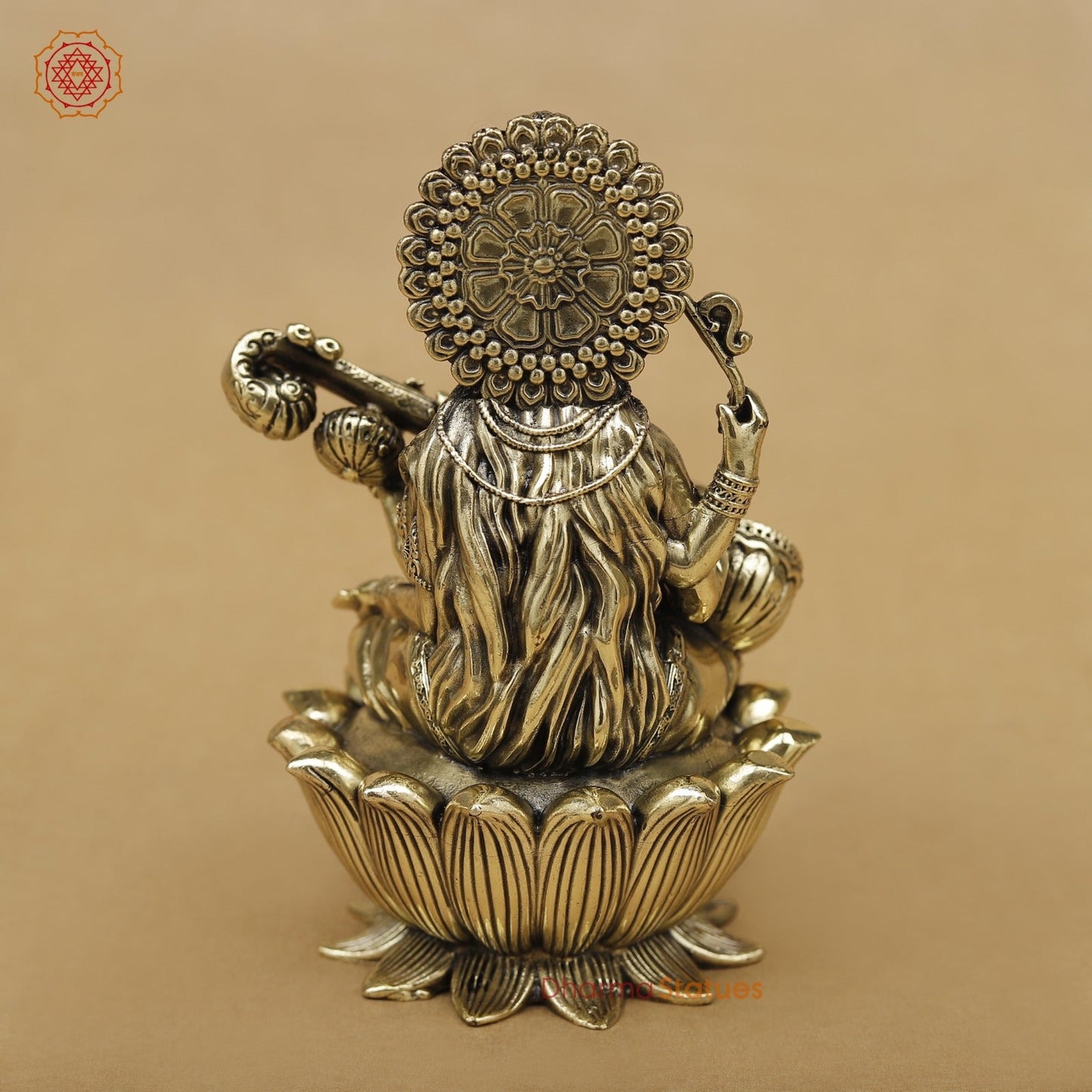Brass Saraswati seated fine 5”